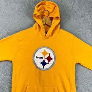 Pittsburgh Steeler Hoodie Sweatshirt Youth Large Yellow Pullover Football‎ NFL